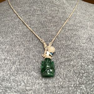 ONE OF A KIND Jade Ganesh silver chain necklace with charms